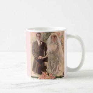 1906 Edwardian bröllop Kaffemugg