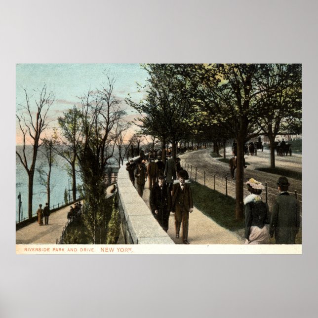 1906 Riverside Park and Drive, New York City Poster (Framsidan)