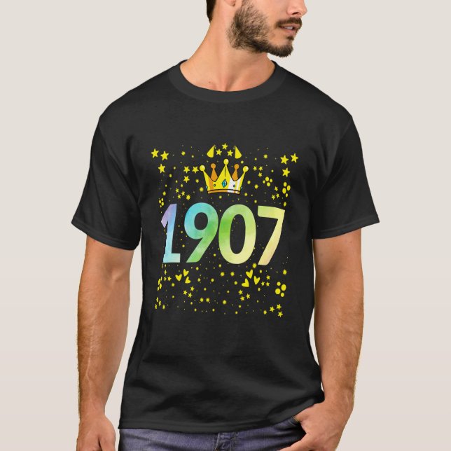 1907-års födelsedag 1907-årsjubileum t shirt (Framsida)