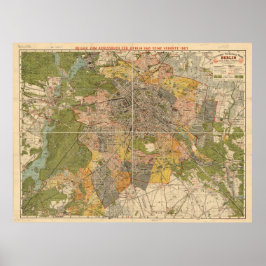 1907 Berlin Transportkarta – Tyskland Karta Poster