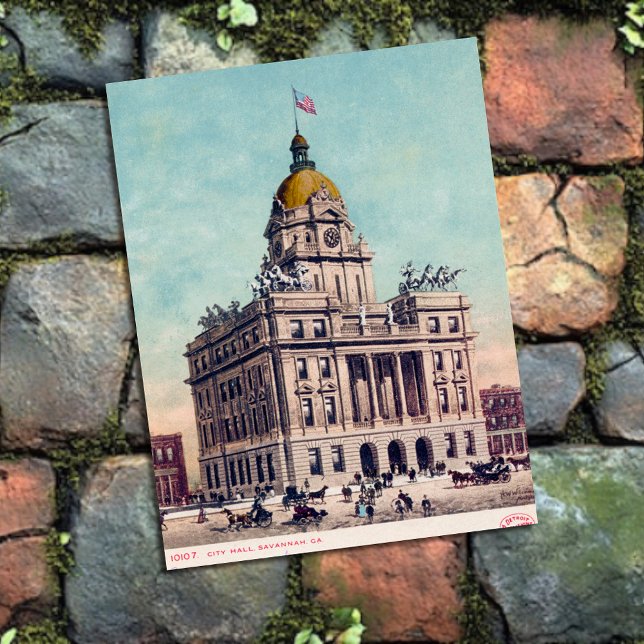 1907 Relic of City Hall Savannah GA Historic Vykort (Skapare uppladdad)