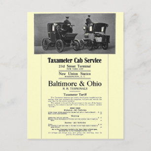 1908 års järnvägstrafik med taxameter vykort