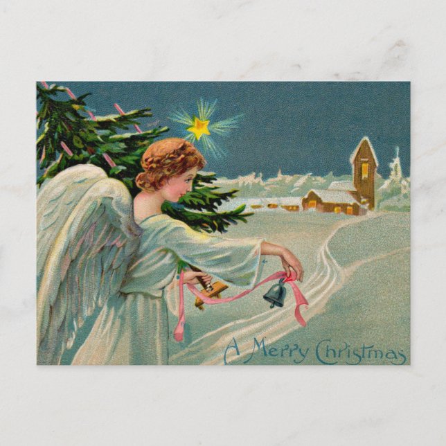 1908 Julängel God Jul Helg Vykort (Framsida)