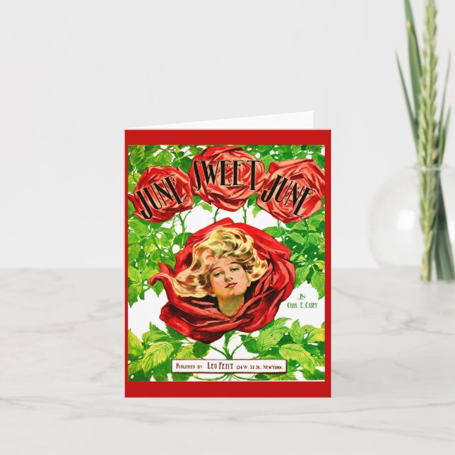 1908 juni: Den svenska musikläcken lakan i juni Anteckningskort (Framsida)