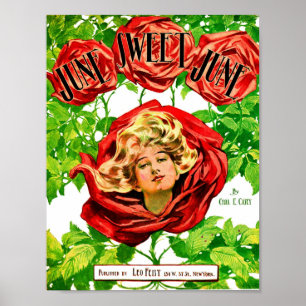 1908 juni: Den svenska musikläcken lakan i juni Poster