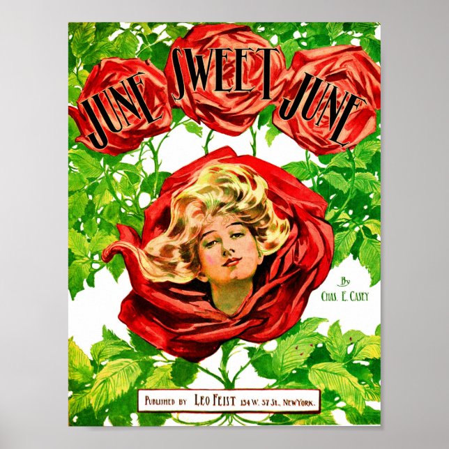 1908 juni: Den svenska musikläcken lakan i juni Poster (Framsidan)