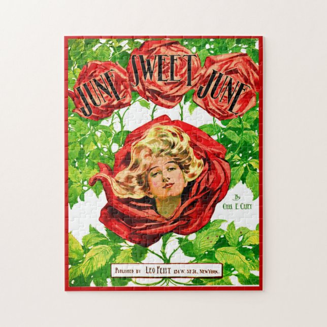 1908 juni: Den svenska musikläcken lakan i juni Pussel (Vertikal)