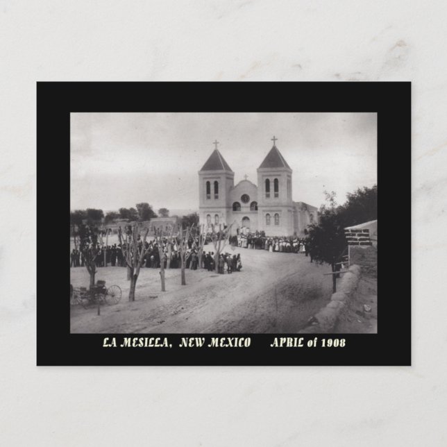 1908 PLAZA VIEW, LA MESILLA, NEW MEXICO POSTCARD VYKORT (Framsida)
