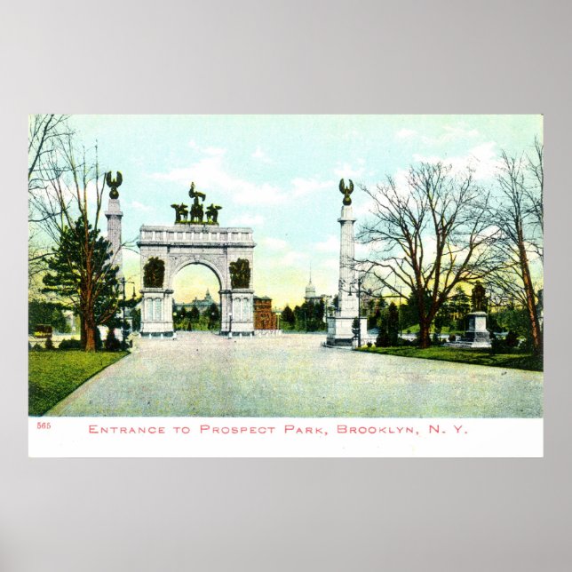 1908 Vintage Prospect Park, Brooklyn, NY Poster (Framsidan)