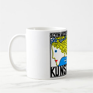 1908 Wien Art nouveau Art Show Fair Maiden Kaffemugg