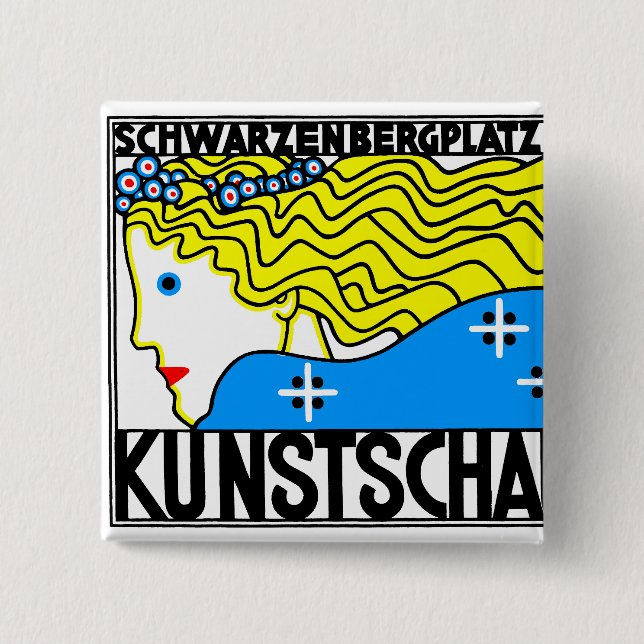 1908 Wien Art nouveau Art Show Fair Maiden Knapp (Framsida)