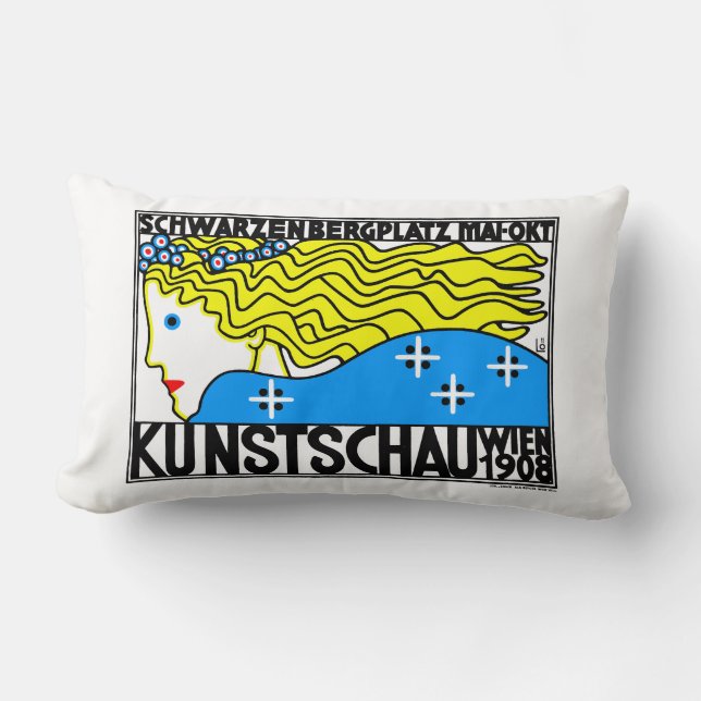 1908 Wien Art nouveau Art Show Fair Maiden Lumbarkudde (Framsida)