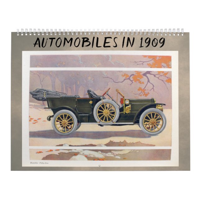1909 Automobiles - Vintage Classic Antique Autos Kalender (Omslag)