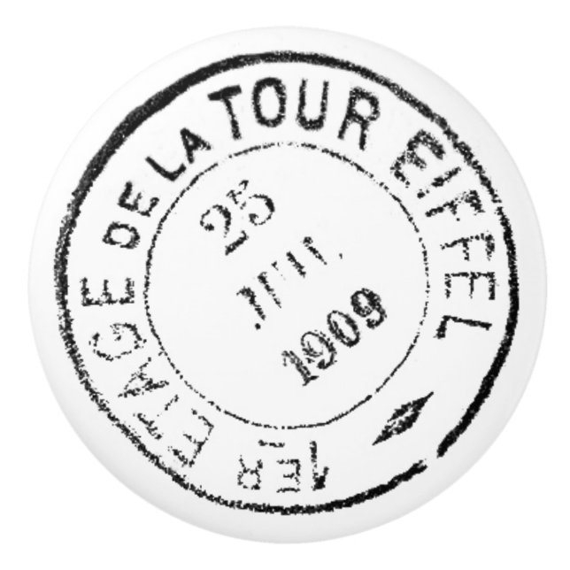 1909 Eiffel Torn Postmark Knopp (Framsidan)