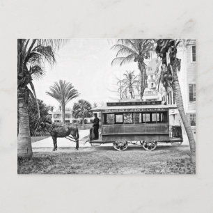 1909 Handflatan Beach Florida Trolley Postcard Vykort