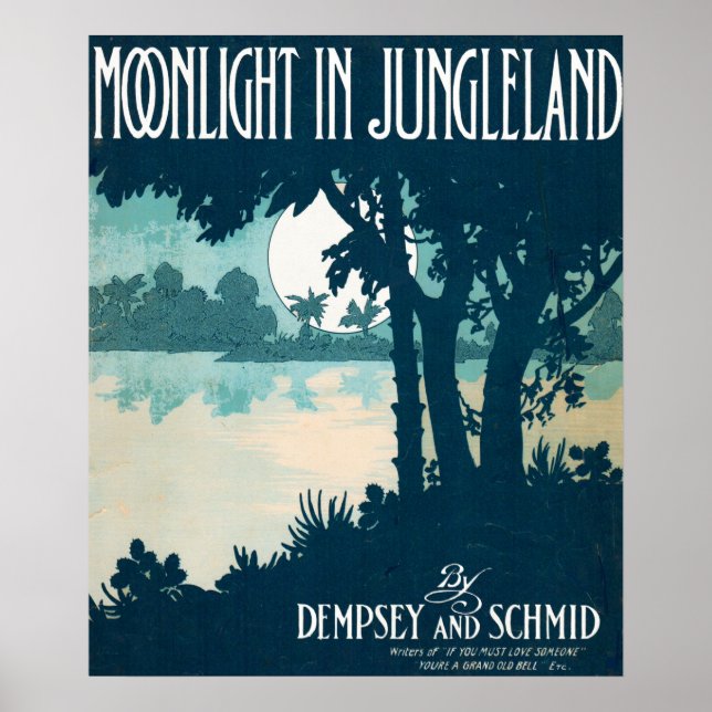 1909 Moonlight i Jungleland lakan musik Poster (Framsidan)