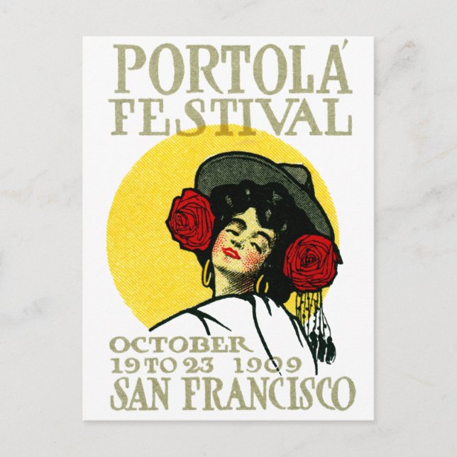 1909 San Francisco Portola-festival Vykort (Framsida)