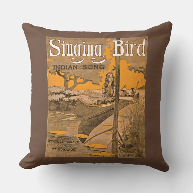 1909 Singing Bird lakan musik print Kudde (Framsida)