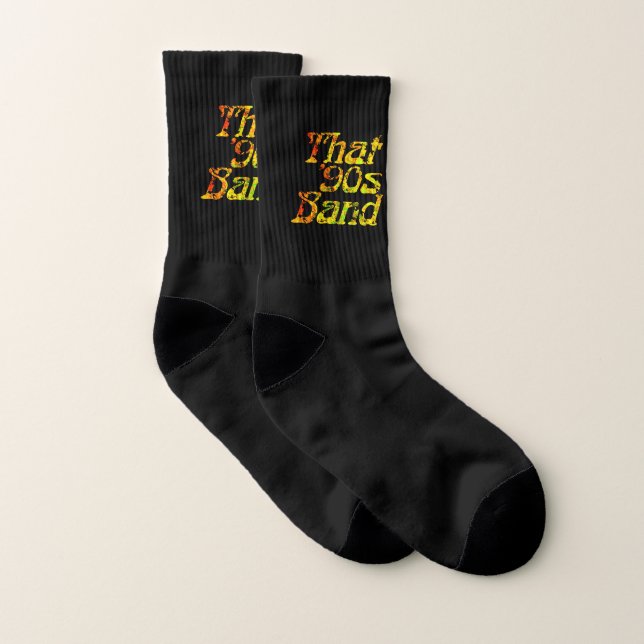 190-talets band - Grunge Logotyp Black Strumpor (Par)