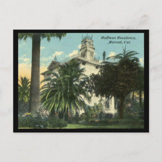 1910-1915 Huffman Mansion i Merced CA Vykort