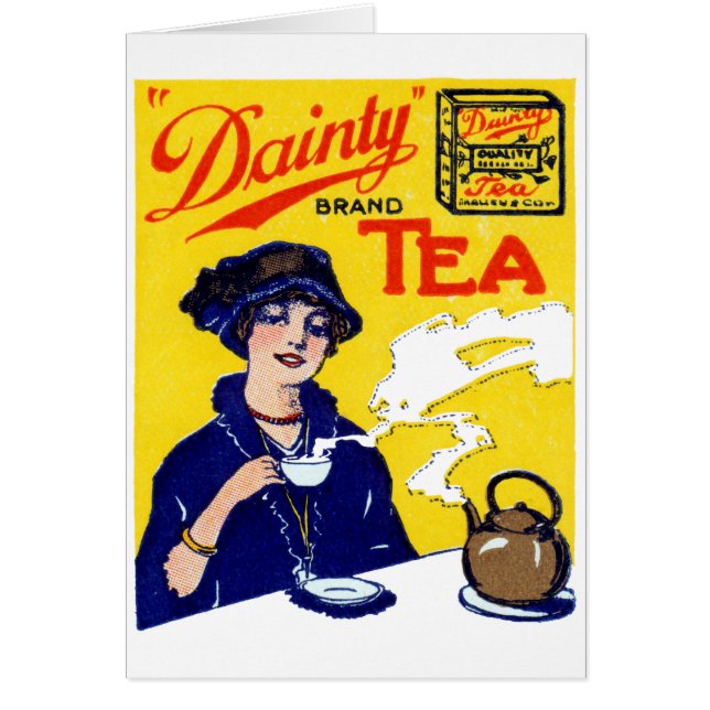 1910 Dainty Tea Hälsningskort (Framsidan)