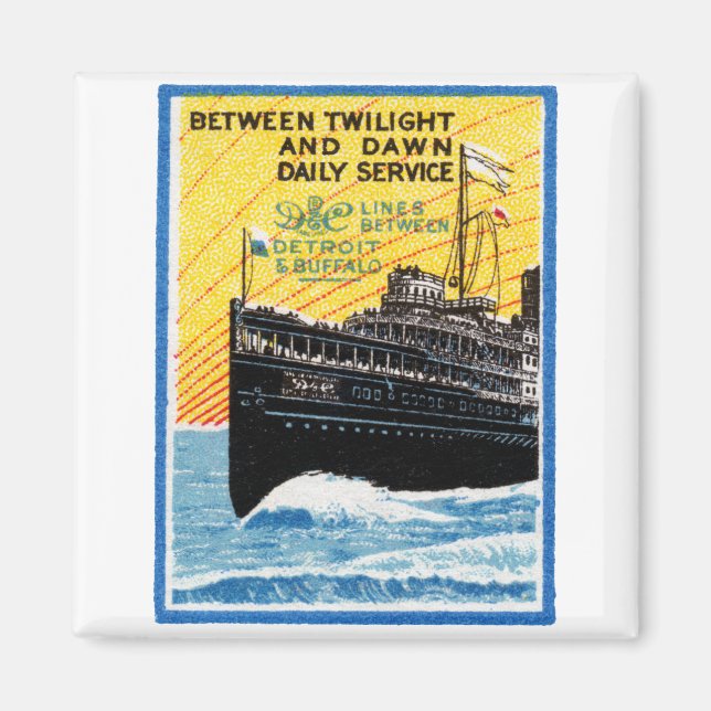 1910 Detroit to Buffalo Steamship Magnet (Framsidan)