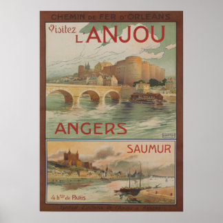 1910 Dubos Besök Anjou Fransk Resa Poster
