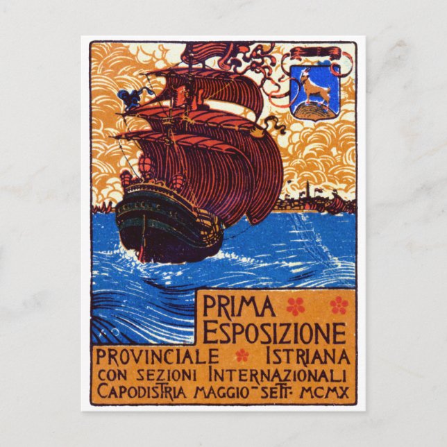 1910 Istrisk expo-Poster Vykort (Framsida)