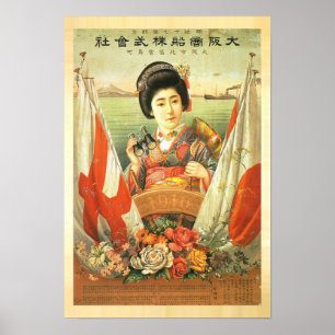 1910 Japanska Vintage affisch