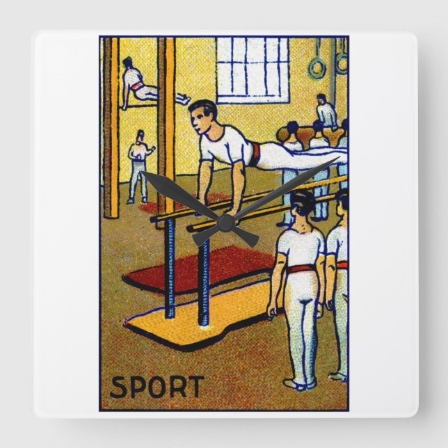 1910 Manar Gymnastics Fyrkantig Klocka (Framsida)