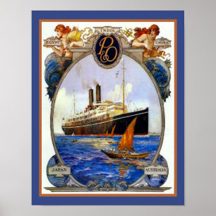 1910 Peninsular och Oriental Steam Navigation Poster
