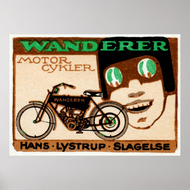 1910 Poster av Wanderer-motorcykel (Framsidan)