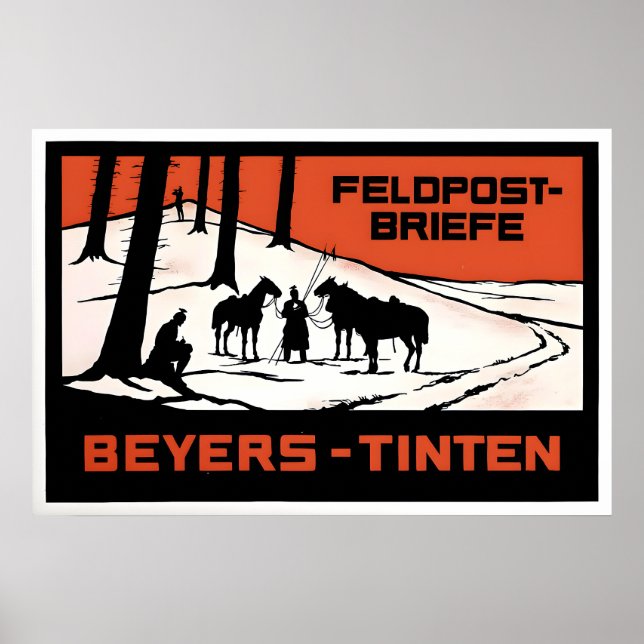 1910-tal tysk reklamannons för Beyer's Ink för Poster (Framsidan)