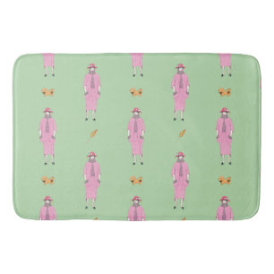 1910-talets illustration av Dam och Pekingese Hund Badrumsmatta