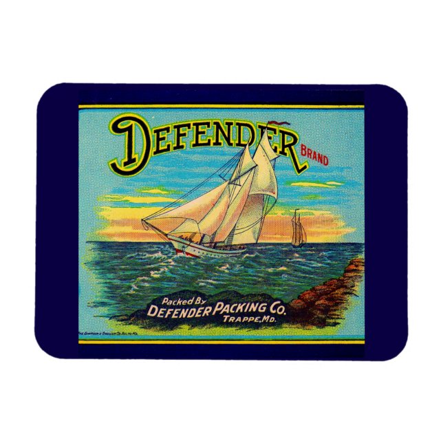 1910-talets segelbåtsetikett för varumärkesförpack magnet (Horisontell)