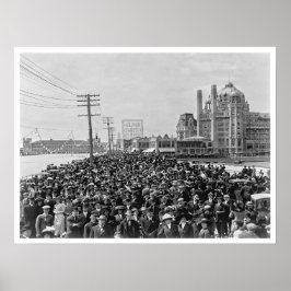 1911 års folksamling i Atlantic City Boardpromenad Poster