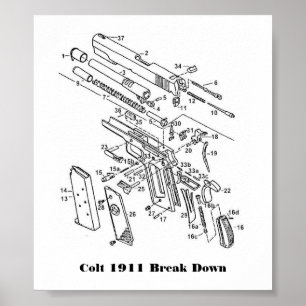 1911 delar, avbrott för Colt 1911 besegrar Poster
