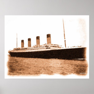 1912-2012 undertecknad Titanic minnes- teckning Poster
