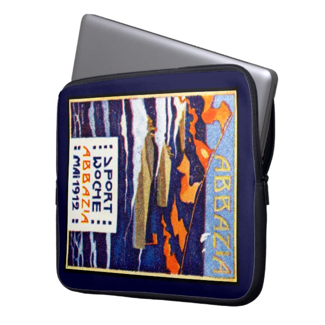 1912 Abbazia Speed Boat Tävling Laptop Fodral (Framsidan Vänster)