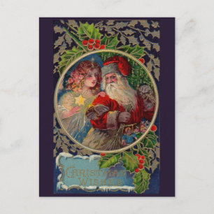1912 års julkort för Jultomten och stjärnängel Helg Vykort