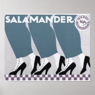 1912 Art Deco-reklamblad för Salamander-skor Poster