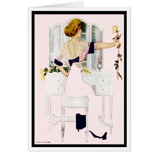 1912!! "BLEKNAR-BORT ROMANTIK & RO" COLES PHILLIPS HÄLSNINGSKORT (Framsidan)