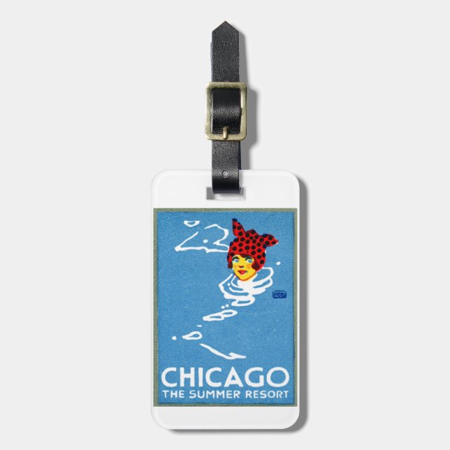 1912 Chicago, sommarsemester Bagagebricka (Vertikal Framsida)