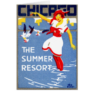 1912 Chicago, sommarsemesterorten Hälsningskort