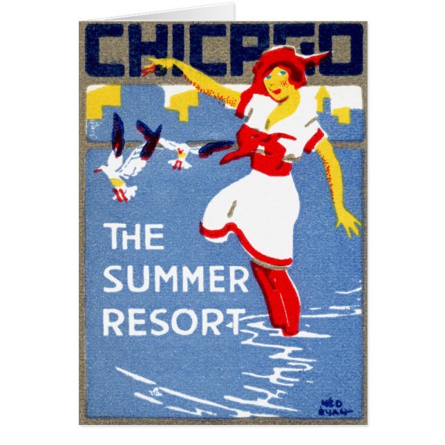 1912 Chicago, sommarsemesterorten Hälsningskort (Framsidan)