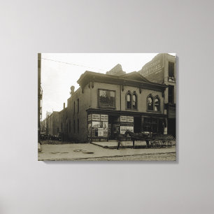 1912 Dillers apotek McGreal Bldg Canvastryck