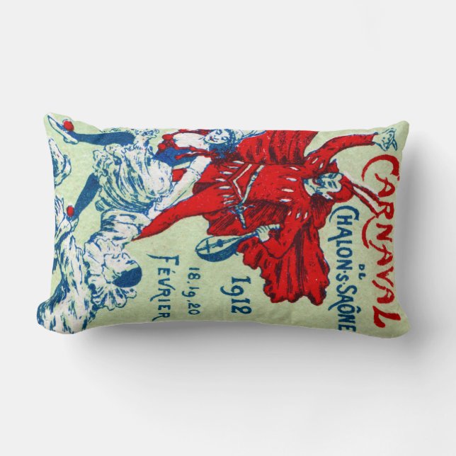 1912 Fransk Carnaval Lumbarkudde (Framsida)