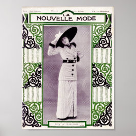 1912 Kvinna i stripe Skirt Kostym Poster