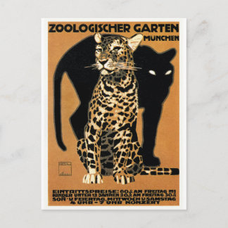 1912 Ludwig Hohlwein Leopard München Zoo Poster Vykort
