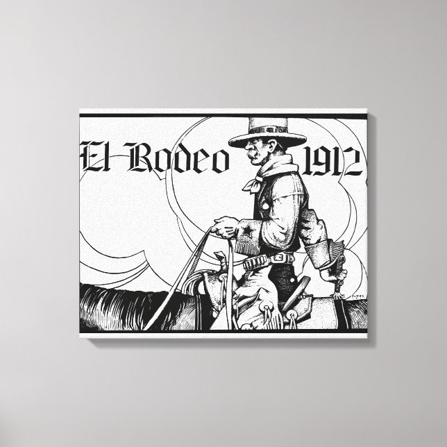 1912 Rodeo Cowboy Land western Art Canvastryck (Framsida)